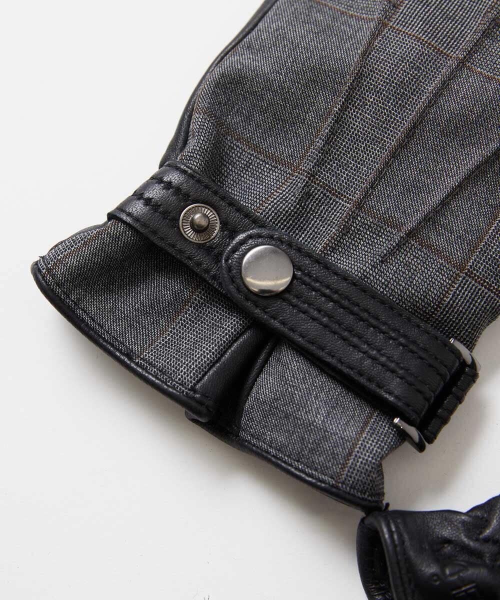 MOTAF51160 MICHEL KLEIN HOMME(ミッシェルクラン オム) グレンチェック ドレスグローブ ライトグレー