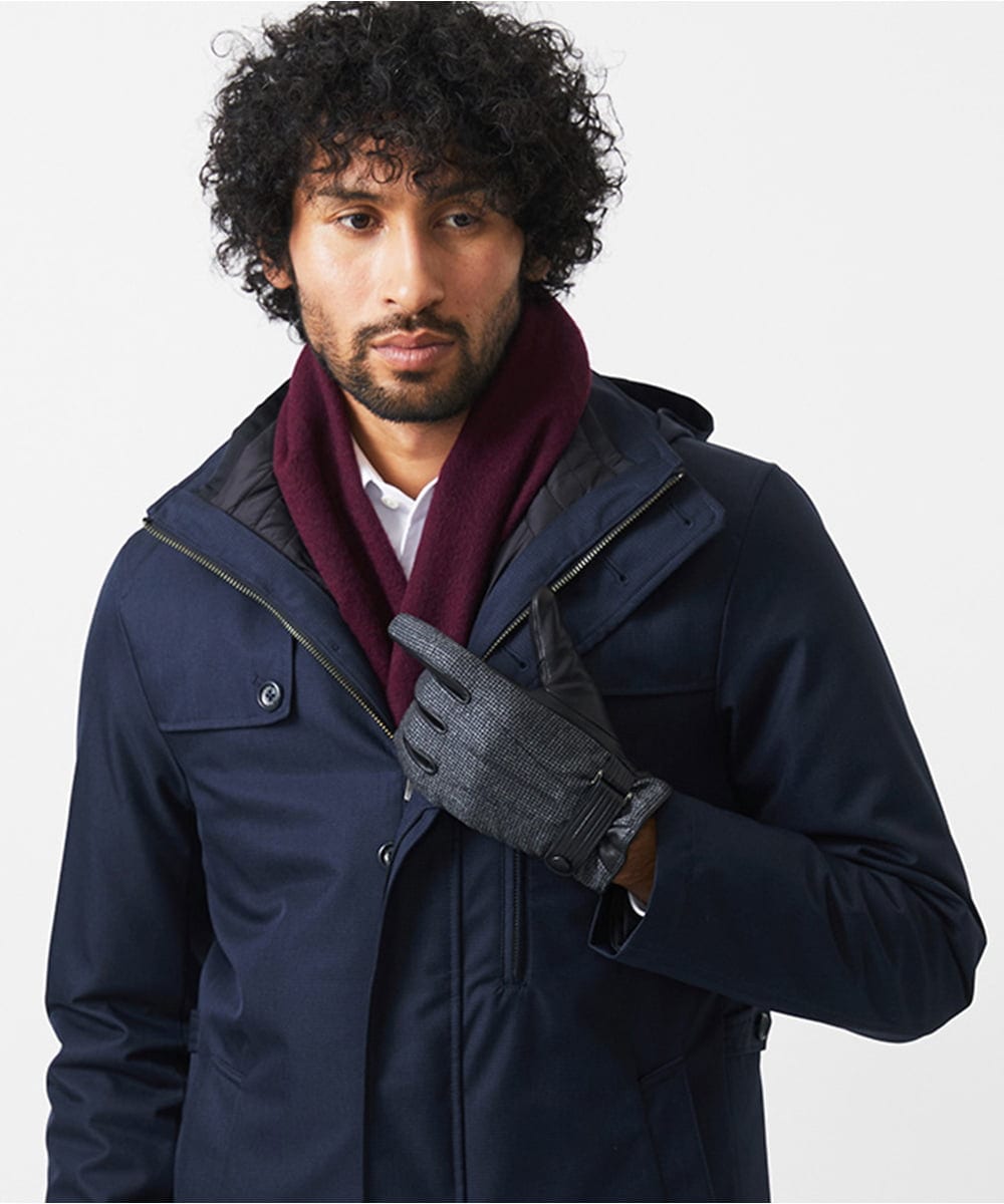 MOTDC50150 MICHEL KLEIN HOMME(ミッシェルクラン オム) 千鳥柄ドレスグローブ ブラック