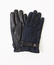MOTDC51150 MICHEL KLEIN HOMME(ミッシェルクラン オム) グレンチェック柄ドレスグローブ ネイビー