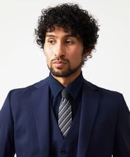 MOYTF50110 MICHEL KLEIN HOMME(ミッシェルクラン オム) レジメンタルストライプ柄ネクタイ ブラック