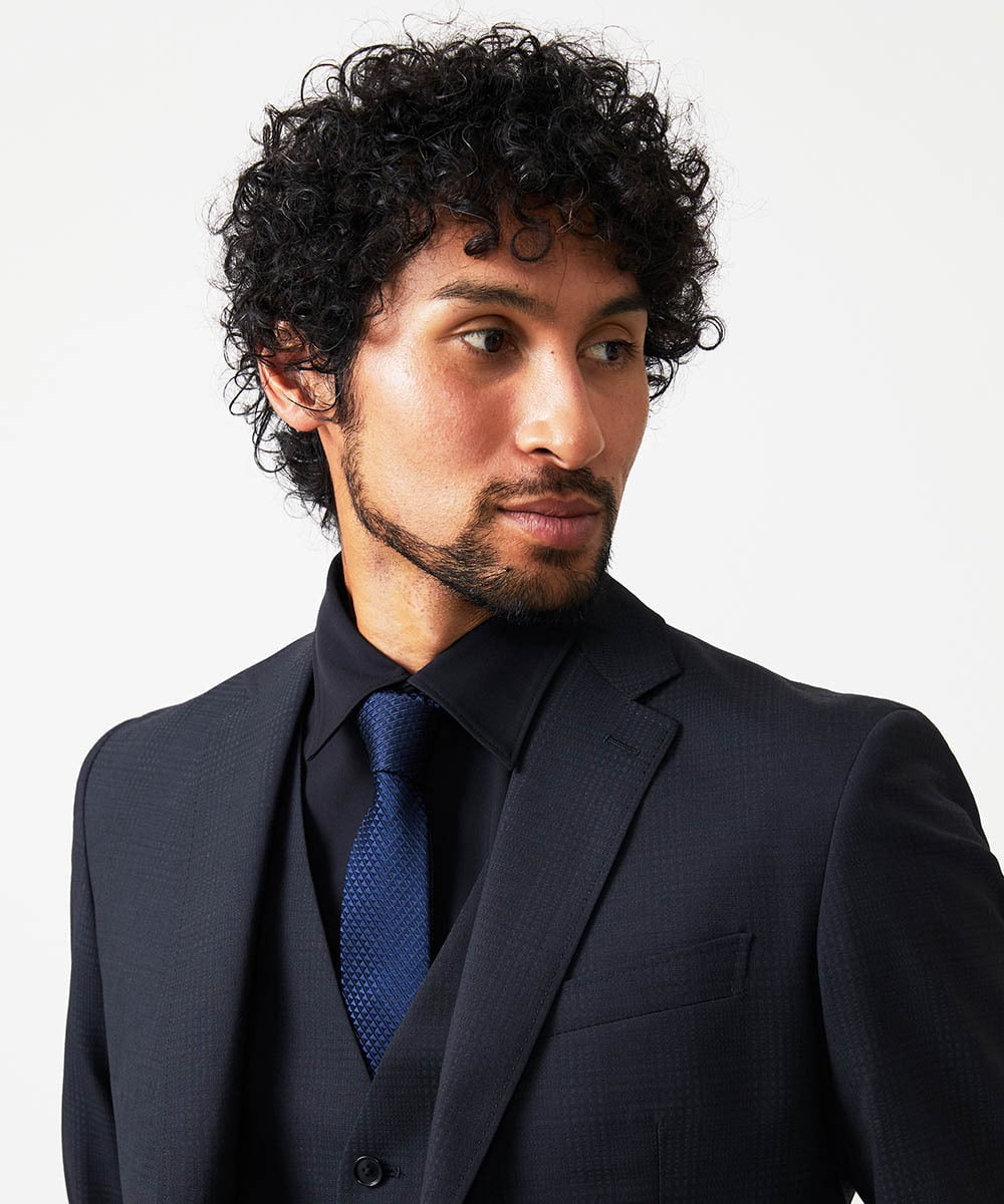 MOYTF54110 MICHEL KLEIN HOMME(ミッシェルクラン オム) ジャガード織りネクタイ ネイビー