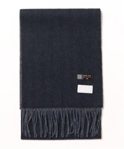 MS3AB28080 MK MICHEL KLEIN HOMME ヘリンボーン柄リバーシブルウールマフラー