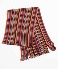 MS3AT08065 MK MICHEL KLEIN HOMME(MKミッシェルクランオム) ストライプマフラー レッド