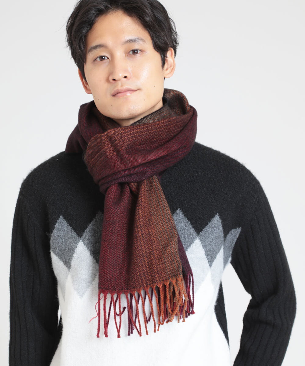 MS3AW24075 MK MICHEL KLEIN HOMME(MKミッシェルクランオム) グラデーションマフラー パープル(77)