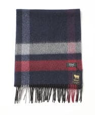 MS3AW26085 MK MICHEL KLEIN HOMME(MKミッシェルクランオム) ウールチェックマフラー ネイビー(57)