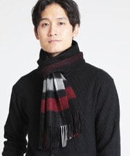 MS3AW26085 MK MICHEL KLEIN HOMME(MKミッシェルクランオム) ウールチェックマフラー ブラック(94)