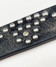 MS4AE03095 MK MICHEL KLEIN HOMME(MKミッシェルクランオム) クラックヴィンテージ スタッズベルト グレー