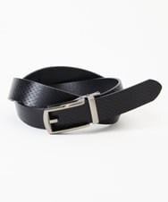 MS4AE51100 MK MICHEL KLEIN HOMME(MKミッシェルクランオム) イタリアンレザー　幾何学柄コンフォートベルト ブラック