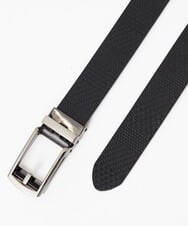 MS4AE51100 MK MICHEL KLEIN HOMME(MKミッシェルクランオム) イタリアンレザー　幾何学柄コンフォートベルト ブラック
