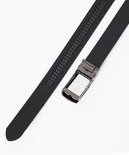 MS4AE51100 MK MICHEL KLEIN HOMME(MKミッシェルクランオム) イタリアンレザー　幾何学柄コンフォートベルト ブラック