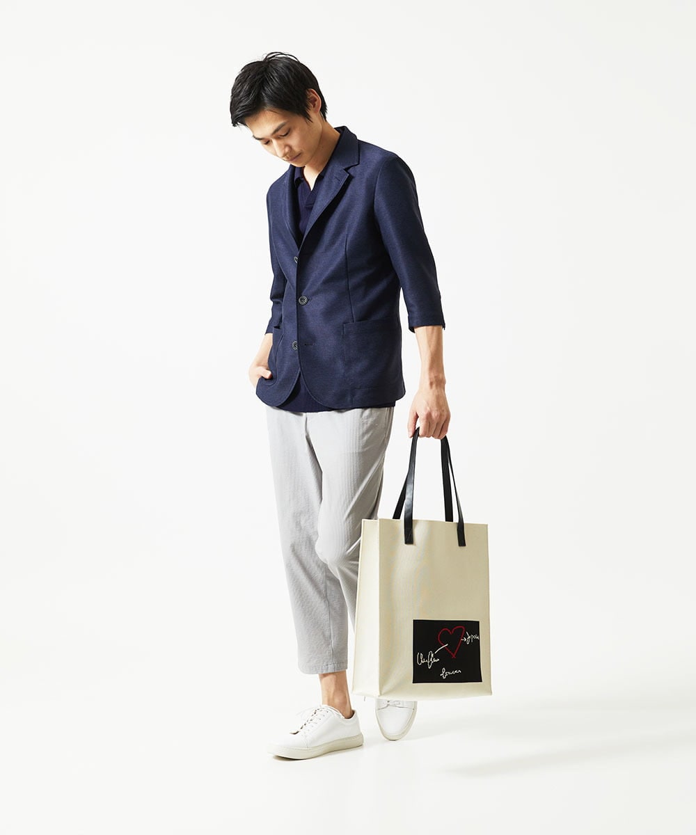 MS5AE01100 MK MICHEL KLEIN HOMME(MKミッシェルクランオム) ニットトートバッグ アイボリー