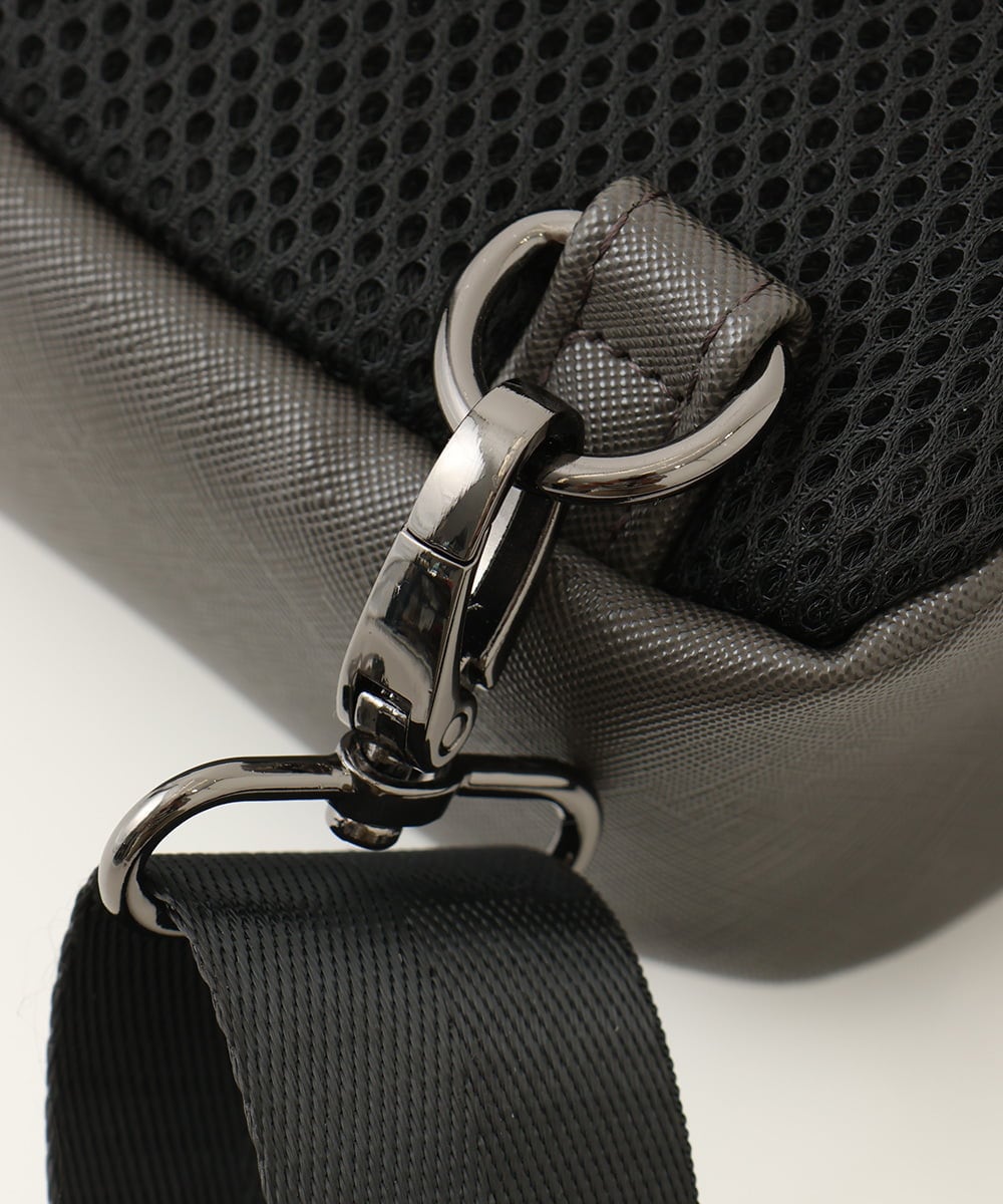 MS5AE49115 MK MICHEL KLEIN HOMME(MKミッシェルクランオム) プリーツサフィアーノボディーバッグ グレー