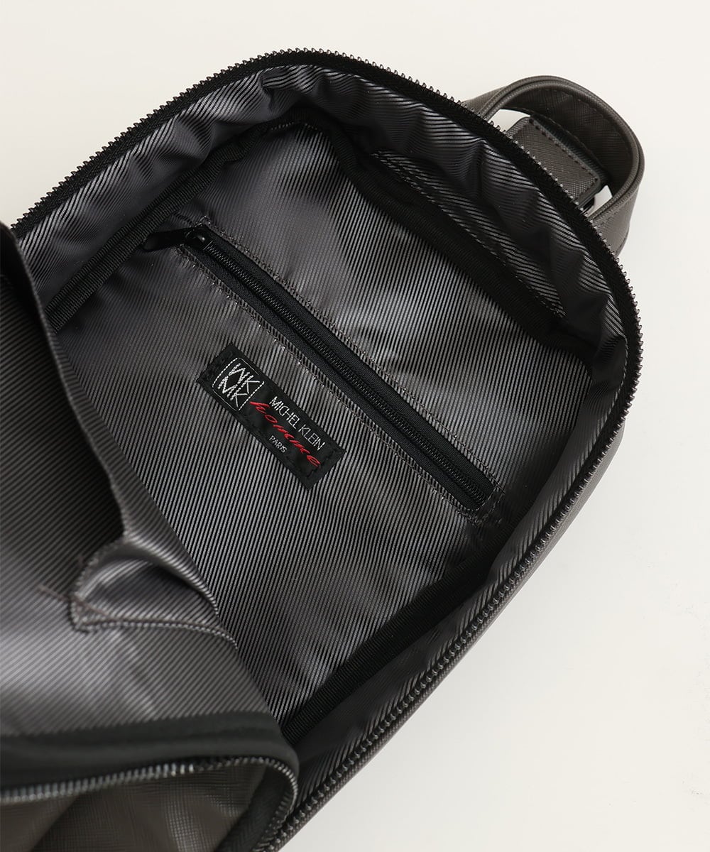 MS5AE49115 MK MICHEL KLEIN HOMME(MKミッシェルクランオム) プリーツサフィアーノボディーバッグ グレー