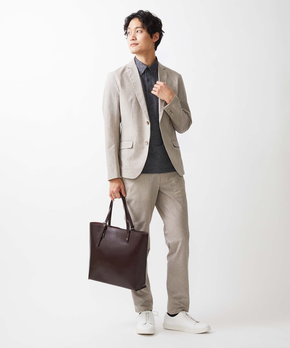 MS5AW40140 MK MICHEL KLEIN HOMME(MKミッシェルクランオム) スプリットレザー トートバッグ ブラウン(87)