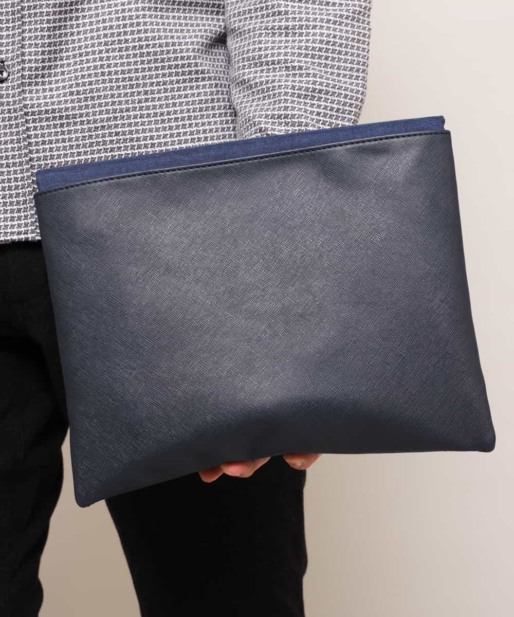 MS5FK52085 MK MICHEL KLEIN HOMME(MKミッシェルクランオム) クラッチバッグ／ハイブリット2WAYショルダークラッチ ネイビー