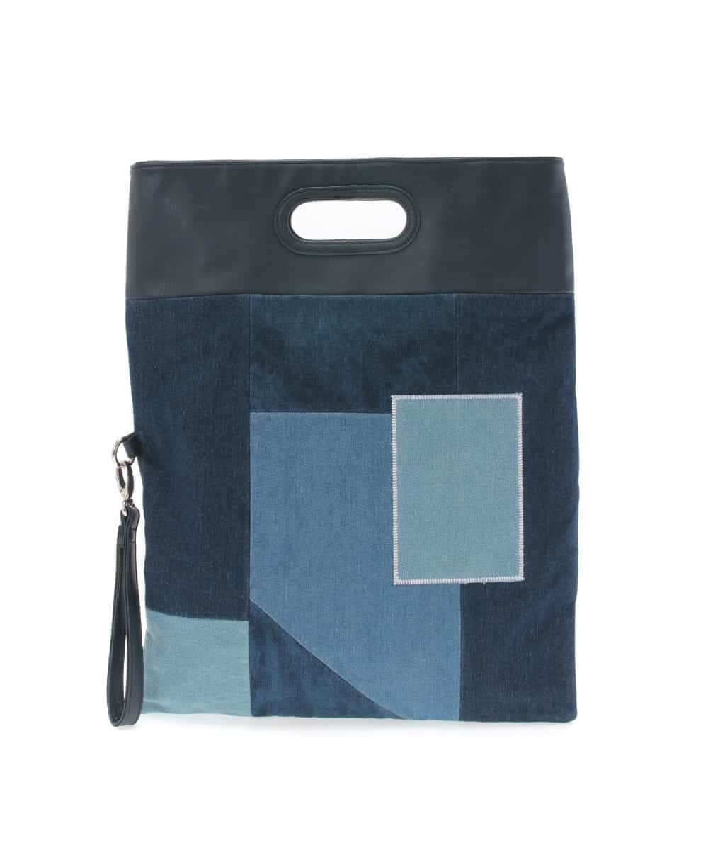 MS5GC19075 MK MICHEL KLEIN HOMME(MKミッシェルクランオム) パッチワークデザインバッグ ネイビー