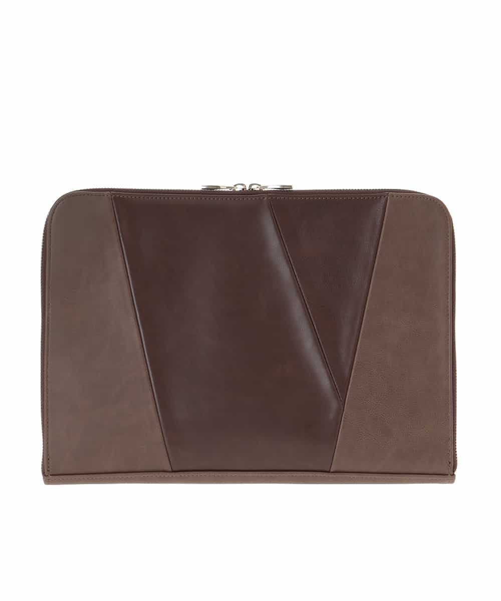MS5JD12095 MK MICHEL KLEIN HOMME(MKミッシェルクランオム) 異素材ドッキングクラッチバック ブラウン
