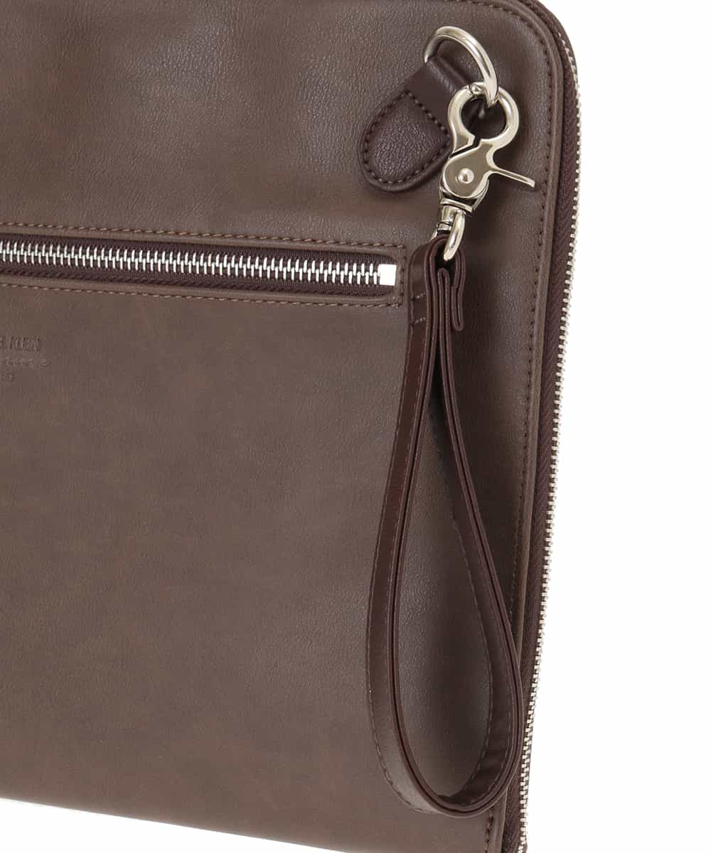 MS5JD12095 MK MICHEL KLEIN HOMME(MKミッシェルクランオム) 異素材ドッキングクラッチバック ブラウン