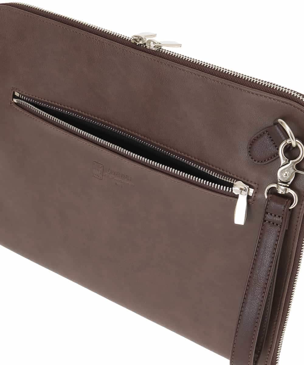 MS5JD12095 MK MICHEL KLEIN HOMME(MKミッシェルクランオム) 異素材ドッキングクラッチバック ブラウン