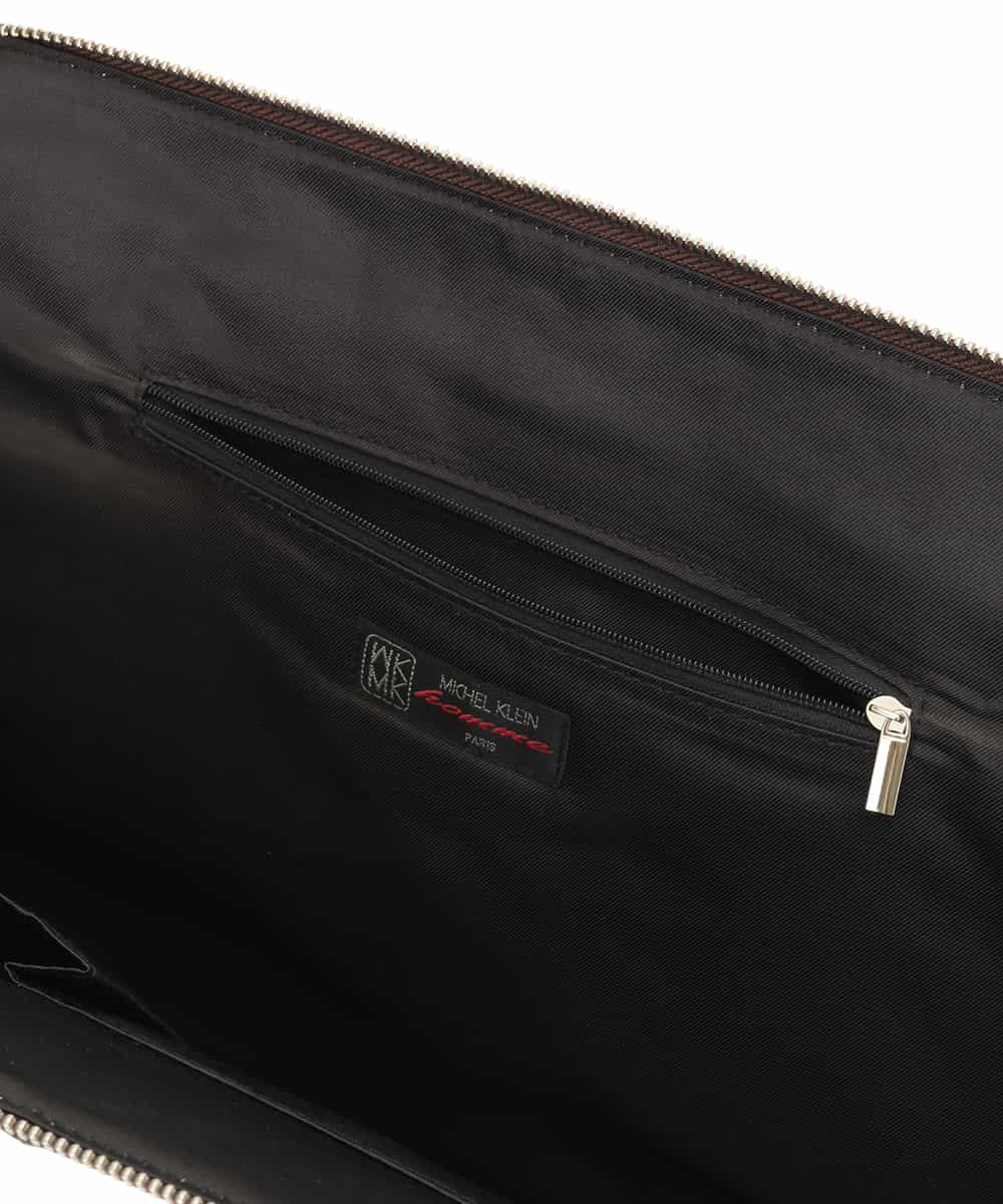 MS5JD12095 MK MICHEL KLEIN HOMME(MKミッシェルクランオム) 異素材ドッキングクラッチバック ブラウン