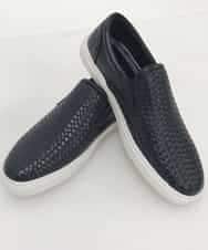 MS6AL25085 MK MICHEL KLEIN HOMME(MKミッシェルクランオム) 編み込みスリッポン ブラック
