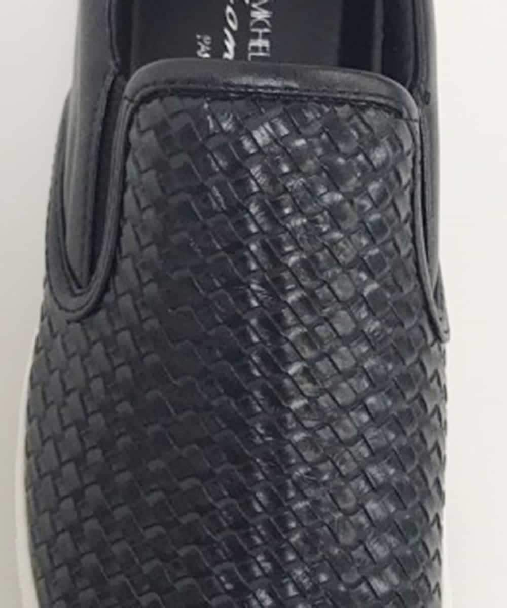 MS6AL25085 MK MICHEL KLEIN HOMME(MKミッシェルクランオム) 編み込みスリッポン ブラック