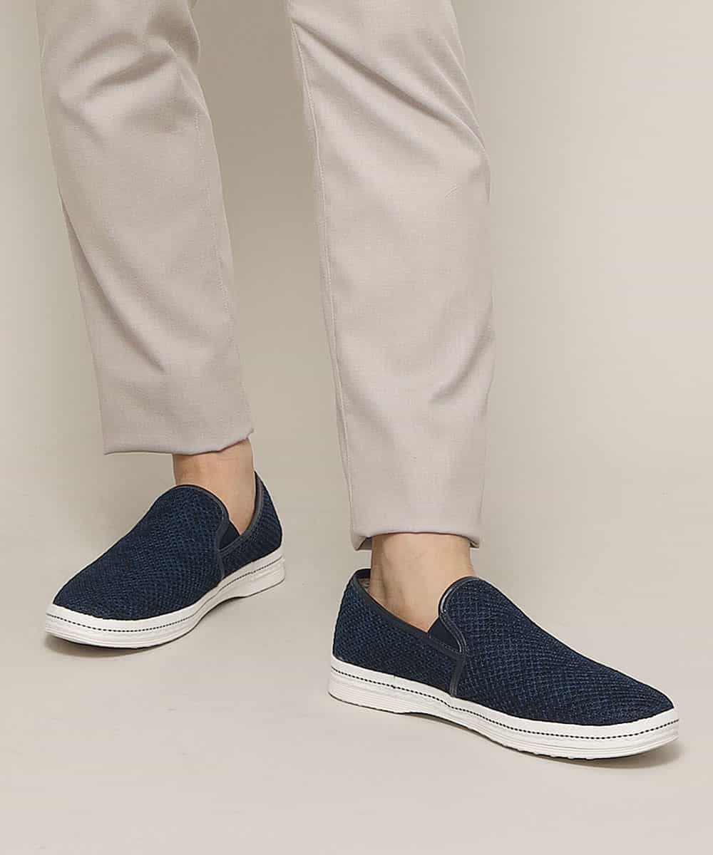 MS6GK41085 MK MICHEL KLEIN HOMME(MKミッシェルクランオム) モクメッシュスリッポン ネイビー