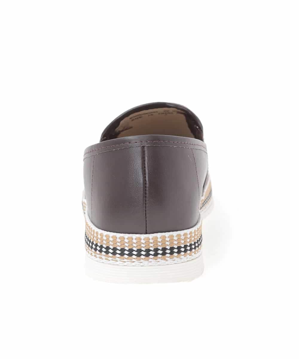 MS6HD06095 MK MICHEL KLEIN HOMME(MKミッシェルクランオム) 編み込みデザインスリッポン ブラウン