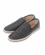 MS6HD06095 MK MICHEL KLEIN HOMME(MKミッシェルクランオム) 編み込みデザインスリッポン ブラック