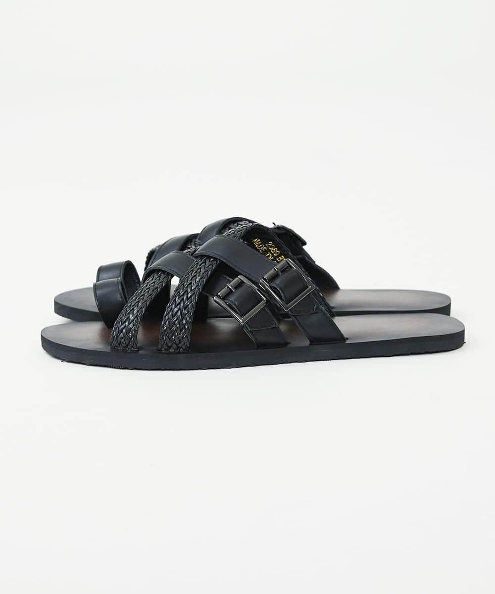MS6HT64079 MK MICHEL KLEIN HOMME(MKミッシェルクランオム) マルチクロスサンダル ブラック(94)