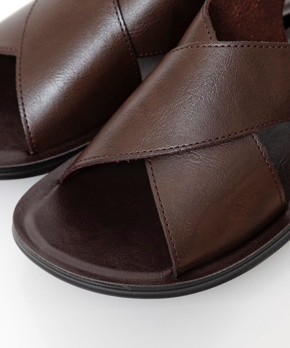 MS6HW82080 MK MICHEL KLEIN HOMME(MKミッシェルクランオム) クロスベルトストラップサンダル ブラウン