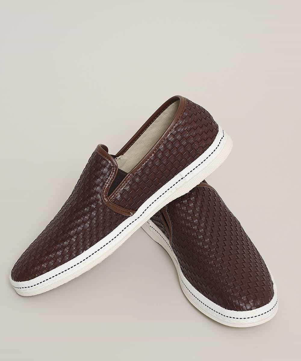 MS6JK43085 MK MICHEL KLEIN HOMME(MKミッシェルクランオム) 編み込みスリッポン ブラウン
