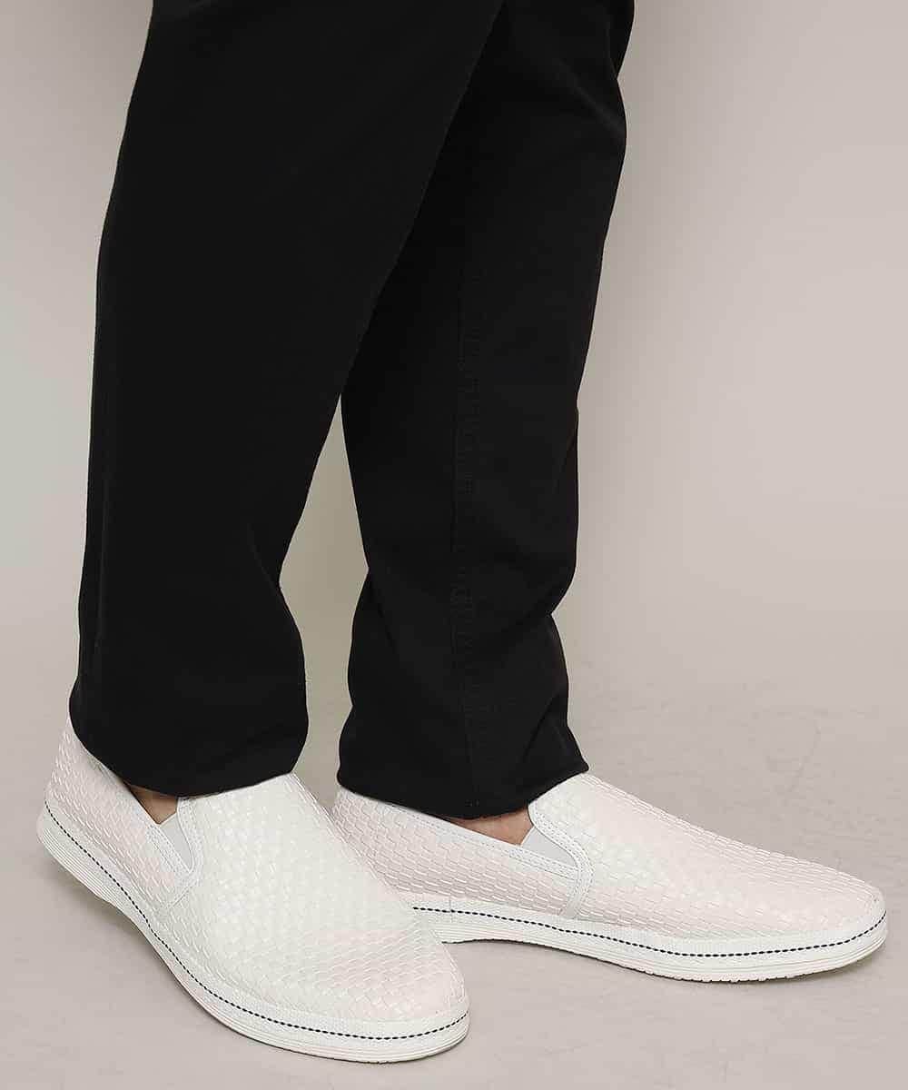 MS6JK43085 MK MICHEL KLEIN HOMME(MKミッシェルクランオム) 編み込みスリッポン ホワイト