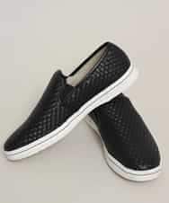 MS6JK43085 MK MICHEL KLEIN HOMME(MKミッシェルクランオム) 編み込みスリッポン ブラック