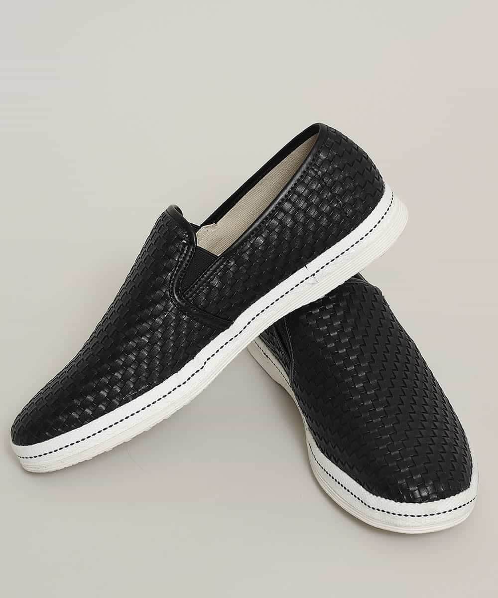 MS6JK43085 MK MICHEL KLEIN HOMME(MKミッシェルクランオム) 編み込みスリッポン ブラック