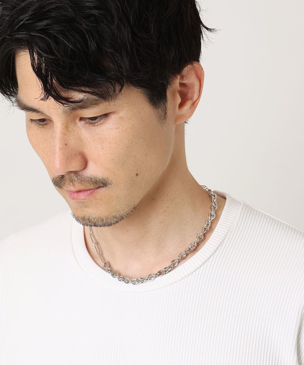 MSYGB07040 MK MICHEL KLEIN HOMME(MKミッシェルクランオム) アズキチェーンネックレス シルバー