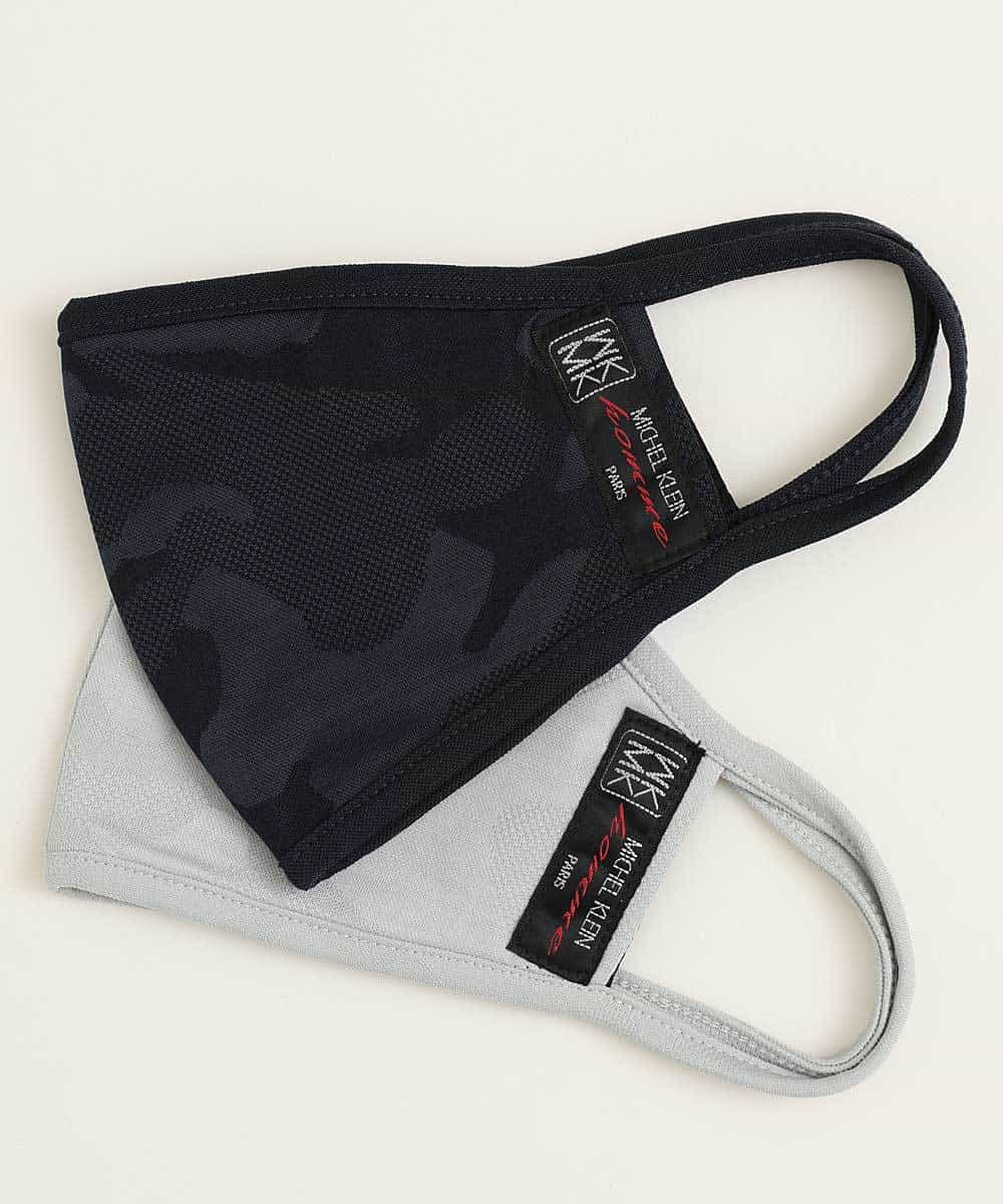 MSYGN03020 MK MICHEL KLEIN HOMME(MKミッシェルクランオム) 【洗える/返品不可】ブランドマスク（2枚セット）/カモフラ ネイビー(57)