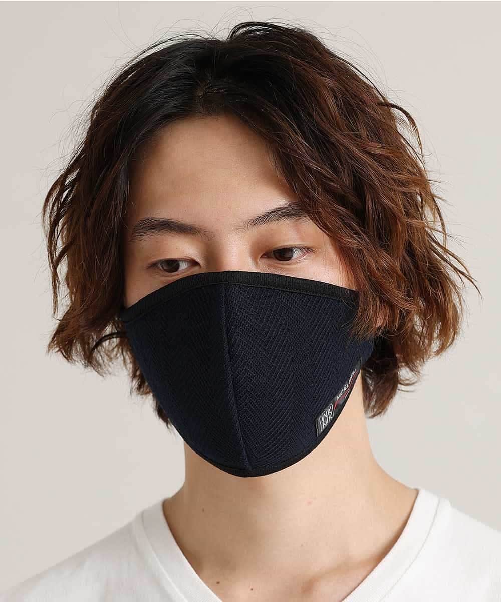 MSYGN04020 MK MICHEL KLEIN HOMME(MKミッシェルクランオム) 【洗える/返品不可】ブランドマスク（2枚セット）/デオドランドへリンボン ネイビー(57)