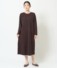 NGAJD11390 GIANNI LO GIUDICE(ジャンニ ロ ジュディチェ) [洗える]ヴィスコースミラノワンピース ブラウン