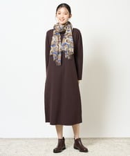 NGAJD11390 GIANNI LO GIUDICE(ジャンニ ロ ジュディチェ) [洗える]ヴィスコースミラノワンピース ブラウン