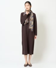 NGAJD11390 GIANNI LO GIUDICE(ジャンニ ロ ジュディチェ) [洗える]ヴィスコースミラノワンピース ブラウン