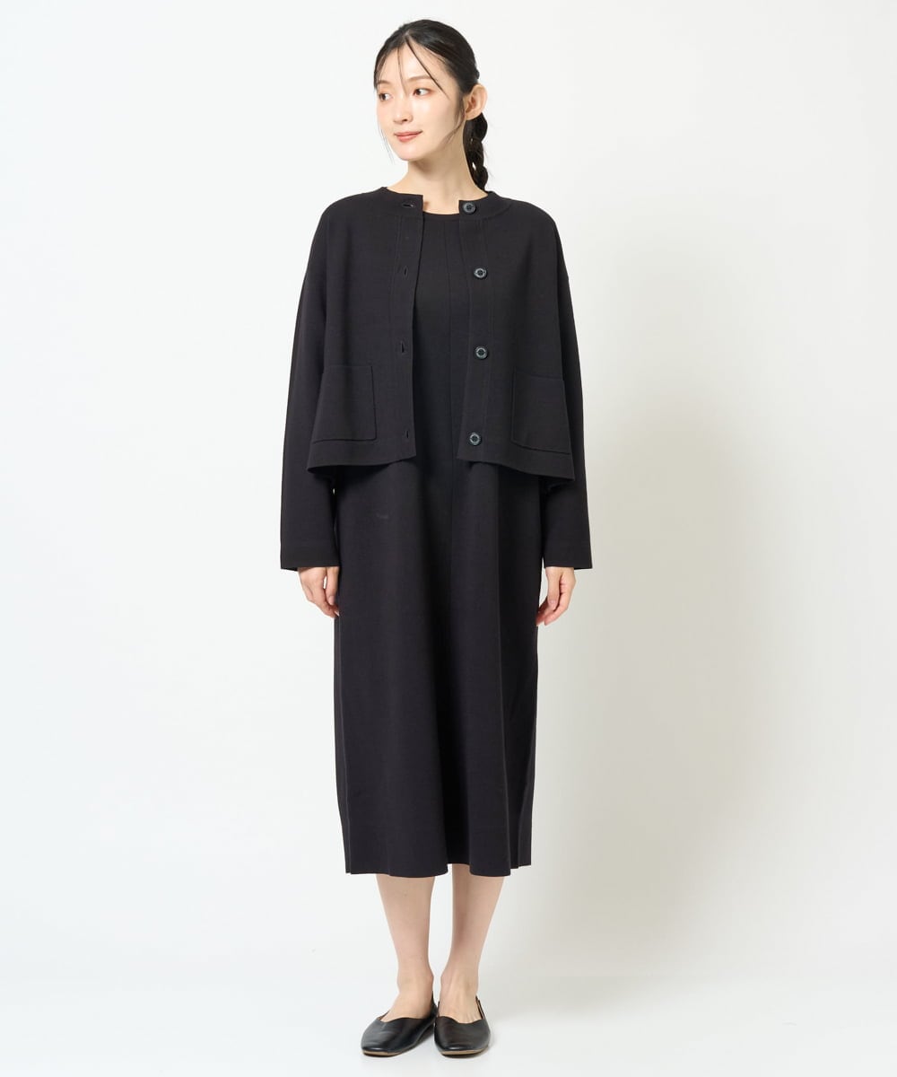 NGAJD11390 GIANNI LO GIUDICE(ジャンニ ロ ジュディチェ) [洗える]ヴィスコースミラノワンピース ブラウン