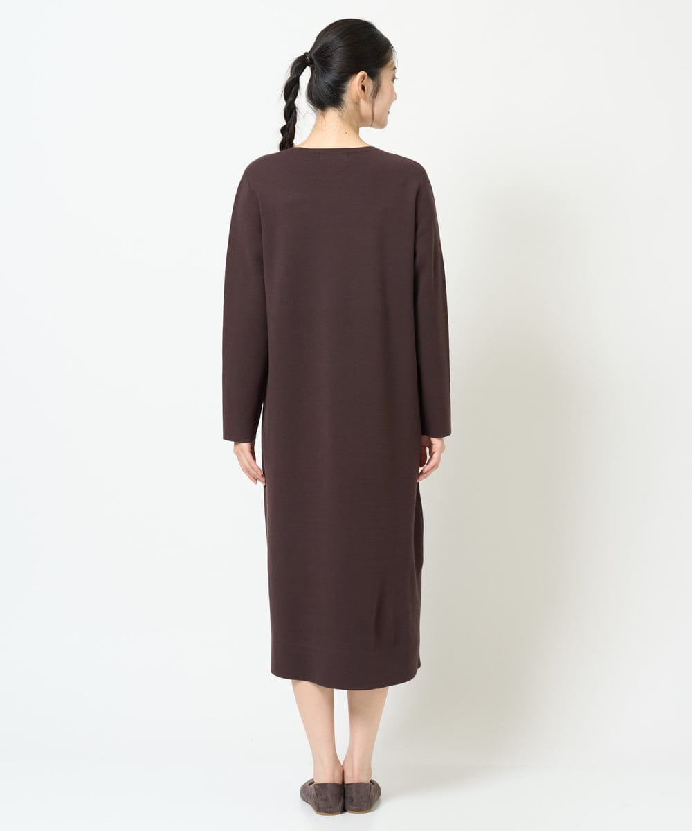 NGAJD11390 GIANNI LO GIUDICE(ジャンニ ロ ジュディチェ) [洗える]ヴィスコースミラノワンピース ブラウン