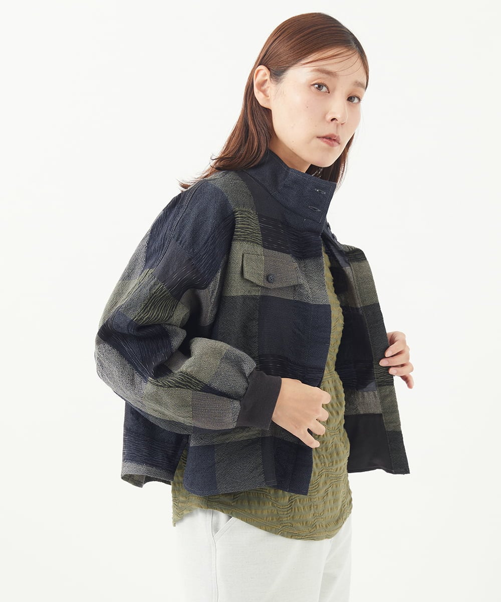 NGBAA05490 GIANNI LO GIUDICE テンカスリ先染めチェックショートブルゾン