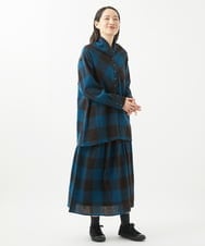 NGBAB42360 GIANNI LO GIUDICE(ジャンニ ロ ジュディチェ) ウールリファインガーゼチェックブラウス ブルー