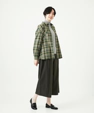 NGBAE10330 GIANNI LO GIUDICE(ジャンニ ロ ジュディチェ) 先染めチェックブラウス カーキ