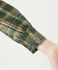 NGBAE10330 GIANNI LO GIUDICE(ジャンニ ロ ジュディチェ) 先染めチェックブラウス カーキ