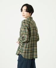 NGBAE10330 GIANNI LO GIUDICE(ジャンニ ロ ジュディチェ) 先染めチェックブラウス カーキ