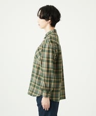 NGBAE10330 GIANNI LO GIUDICE(ジャンニ ロ ジュディチェ) 先染めチェックブラウス カーキ