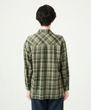 NGBAE10330 GIANNI LO GIUDICE(ジャンニ ロ ジュディチェ) 先染めチェックブラウス カーキ